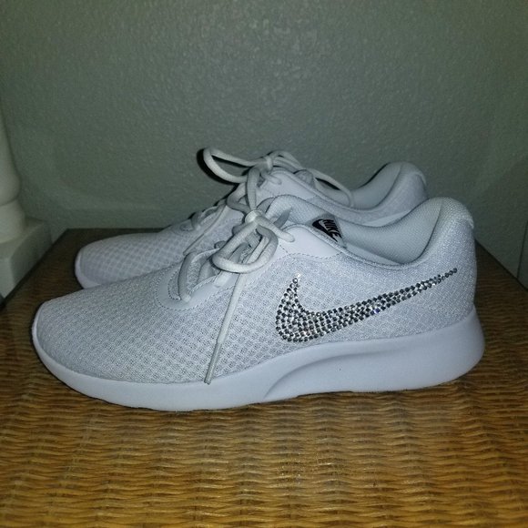 Bling Nike Tanjun White Sneakers - Blinged Out - Picture 6 of 11